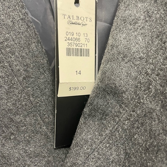 NWT TALBOTS Kate Fit Romantically Curvy Wool Blend Jacket Sz 14 Gray Blazer - Picture 5 of 10